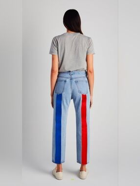 Still Here New York The Tate Crop Jean - Red Stripe